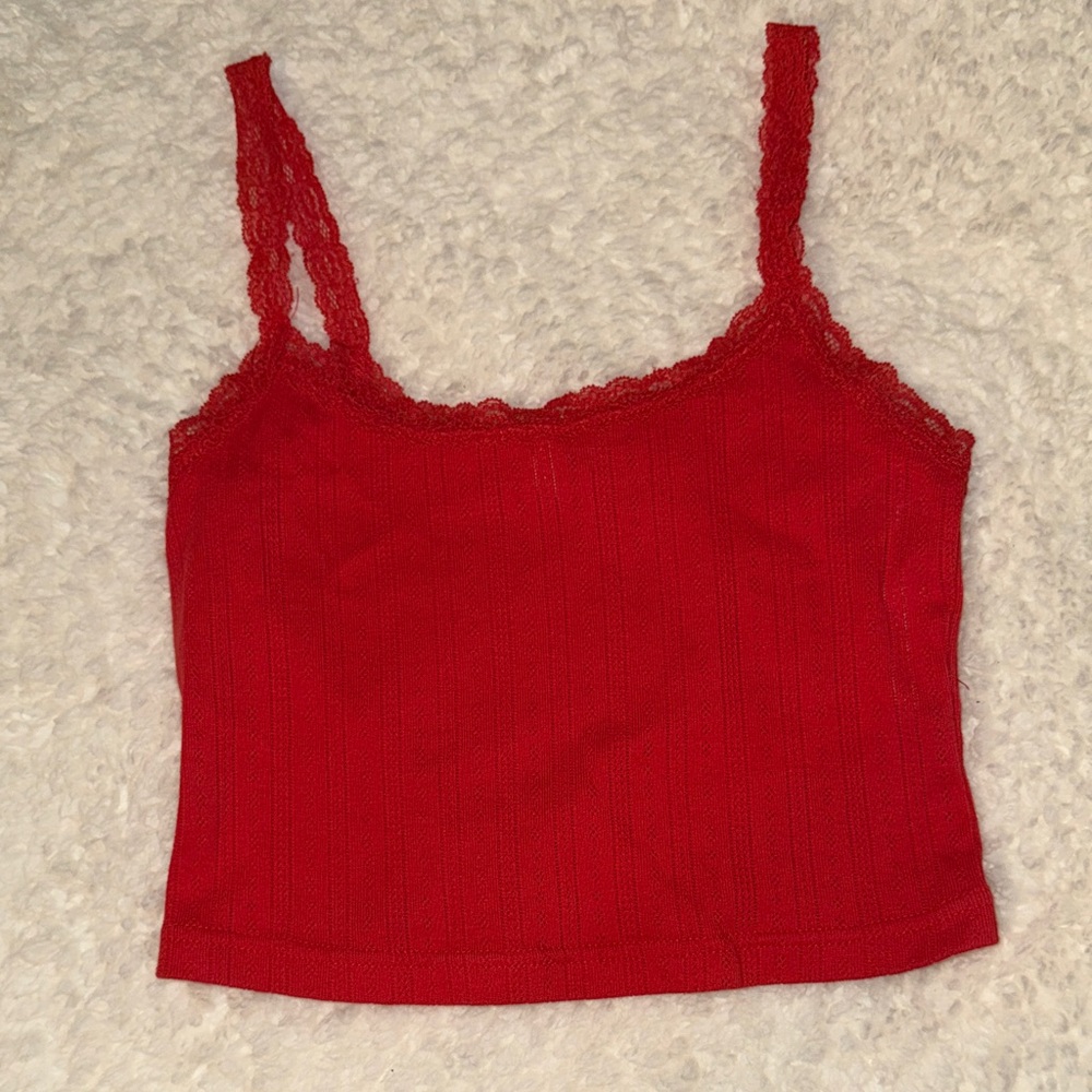 Lace cropped tank
